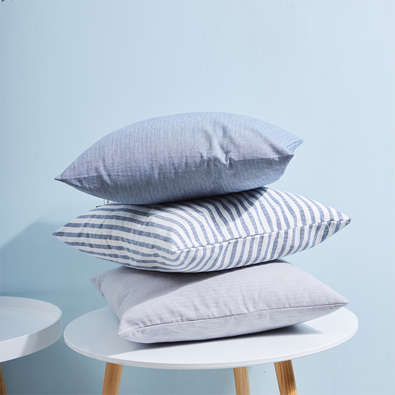 Herringbone cotton pillowcase/light grey